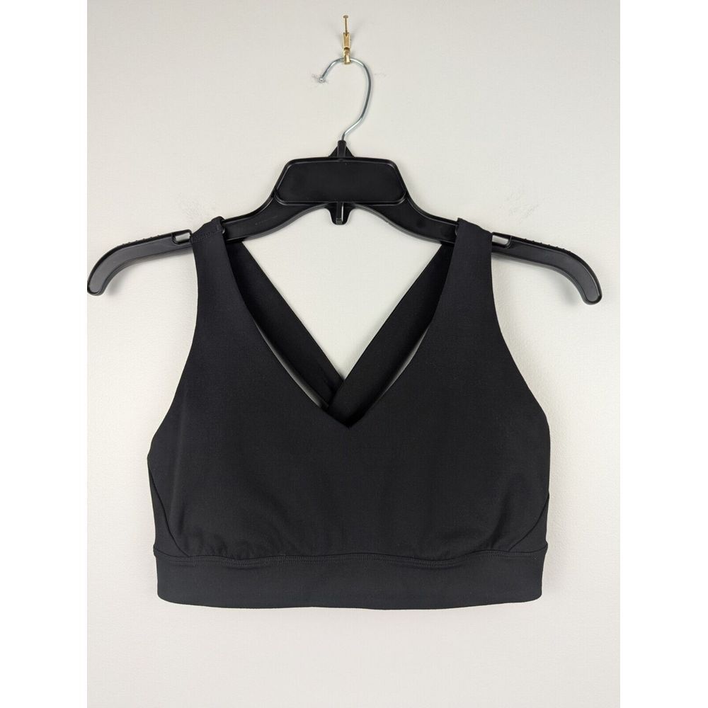 Core 10 Women's Sports Bra Wide Strap Black Small Cross Logo Compression